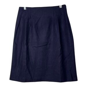 Savannah Navy Blue‎ 100% Wool Pencil Skirt Lined Made in USA Size 14 Style 3240